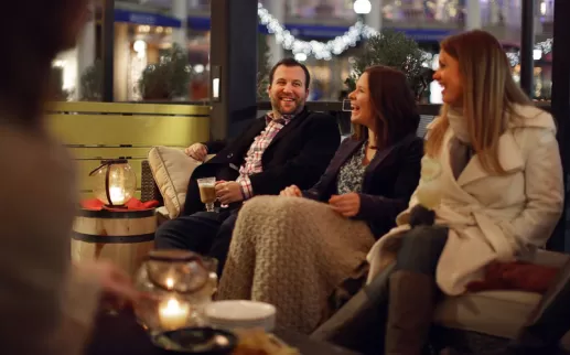 Farmers Fishers Bakers Winter Lounge Outdoor Dining with Fireplace in Georgetown - Cozy Restaurants with Fireplaces in Washington, DC
