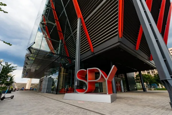 Outside of the International Spy Museum building