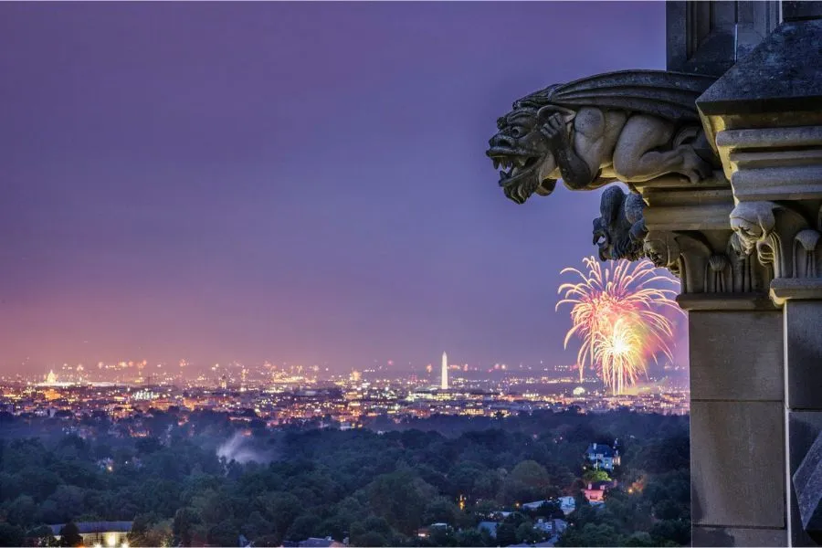Fireworks viewing from Washington National Cathedral