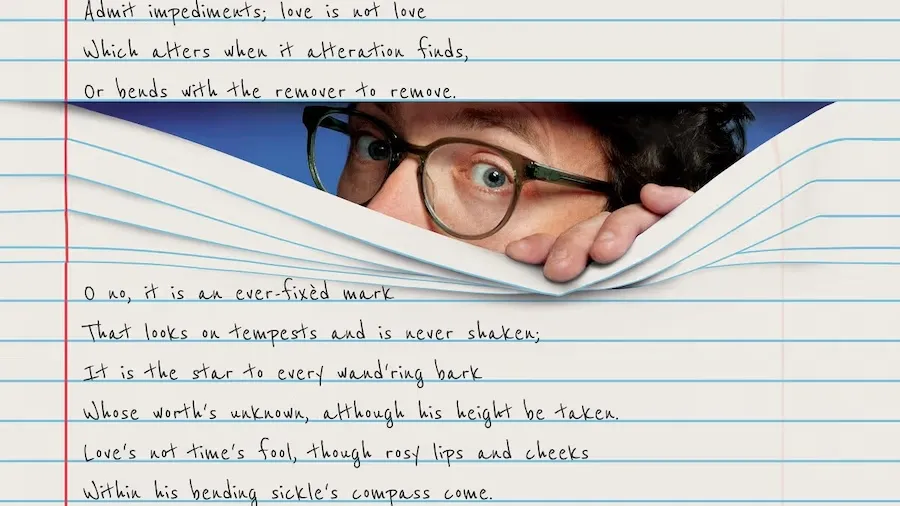 Illustration of a person peeking through lined paper with handwritten notes