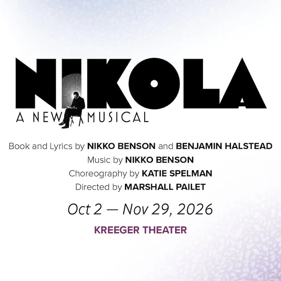 Informational poster for "Nikola: A New Musical"