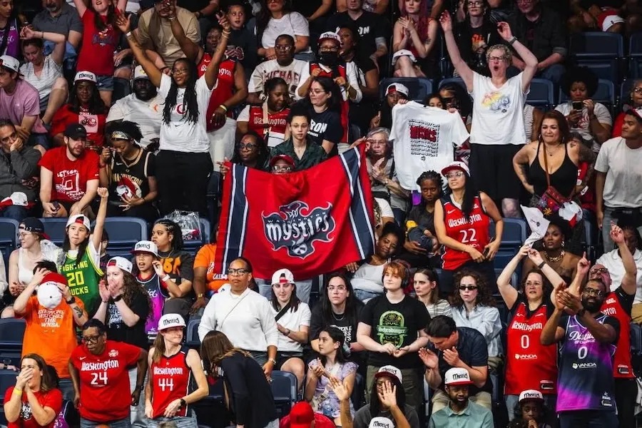 Fans cheer on the Washington Mystics Basketball team