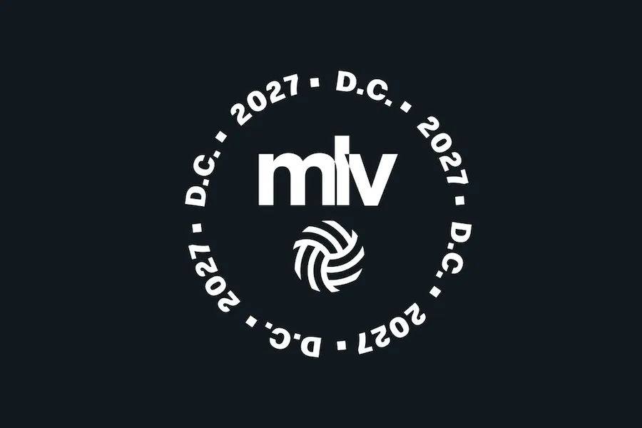 White “miv” logo with swirl, surrounded by “D.C. 2027” text in a circle