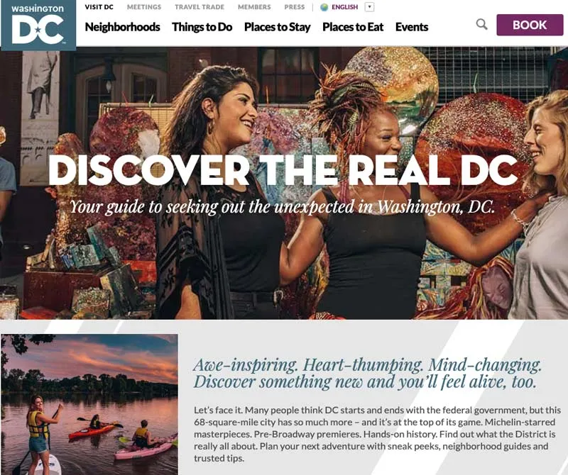 A campanha Descubra o Real DC em washington.org