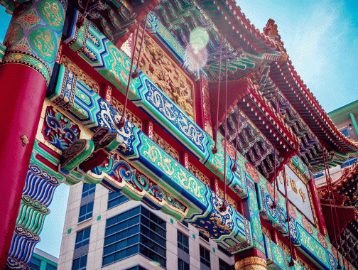 Arco ubicado en el barrio de Chinatown