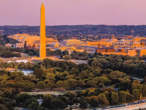 National Mall during golden hour