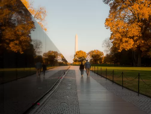 Vietnam Veterans Memorial in Fall