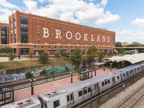WMATA Metrorail train at the Brookland Metro Station - Transportation options in Washington, DC