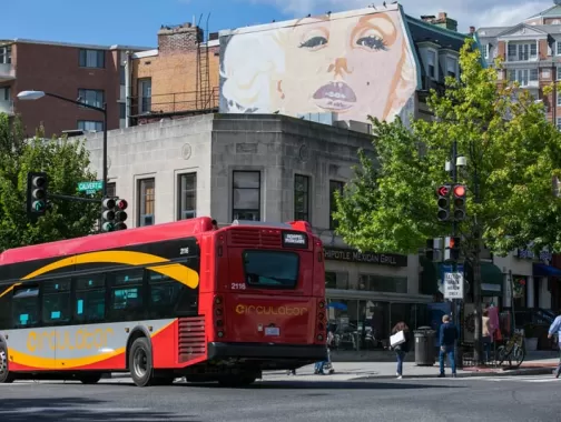 Marilyn Monroe-Wandbild an der Connecticut Avenue in Washington, DC
