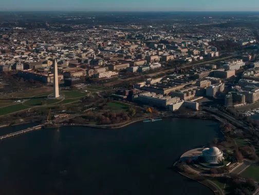 Vue aérienne de Washington, DC
