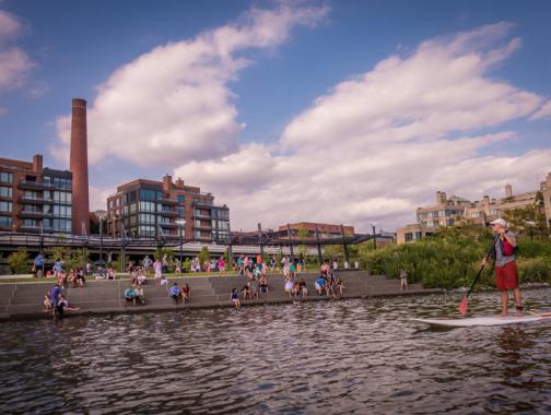 Standup paddling on the Potomac River in Georgetown - Things to do on the Georgetown Waterfront in Washington, DC