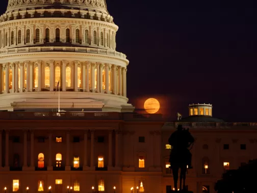U.S. Capitol - Full Moon - Washington, DC
