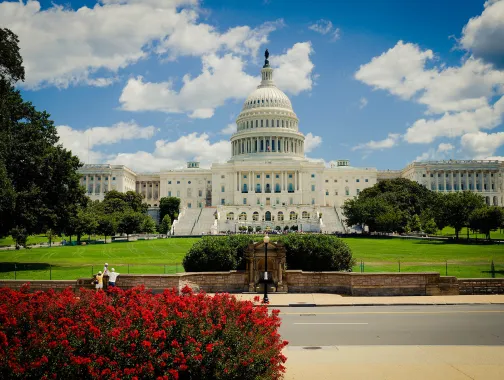 The US Capitol Building on a Clear Summer Day