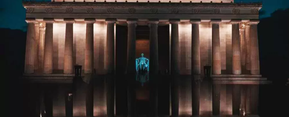 Monumento a Lincoln en la noche