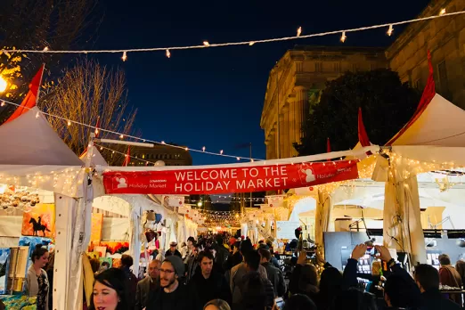 Downtown Holiday Market set-up