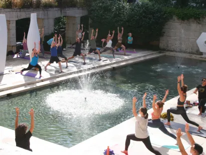 Yoga in the Sculpture Garden