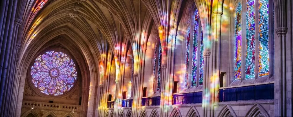 大型 ワシントン大聖堂 ヴィンテージ ステンドグラス バラ窓 ローズ ウィンドウ 大型 ワシントン大聖堂 ヴィンテージ ステンドグラス バラ窓