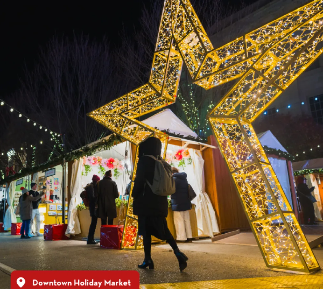 Downtown Holiday Market entrance.