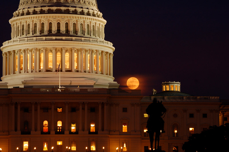 Capitole des États-Unis - Pleine Lune - Washington, DC